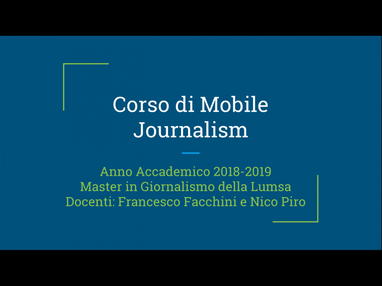 Mobile journalism alla Lumsa: inizia uno splendido viaggio